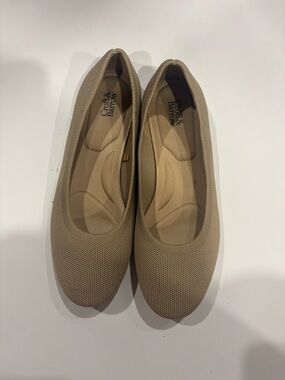 croft & barrow Beige Knit Slip-On Ballet Flats